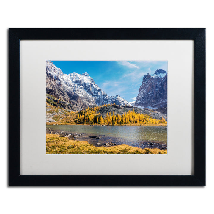 Pierre Leclerc Mountains and Glaciers Black Wooden Framed Art 18 x 22 Inches Image 1