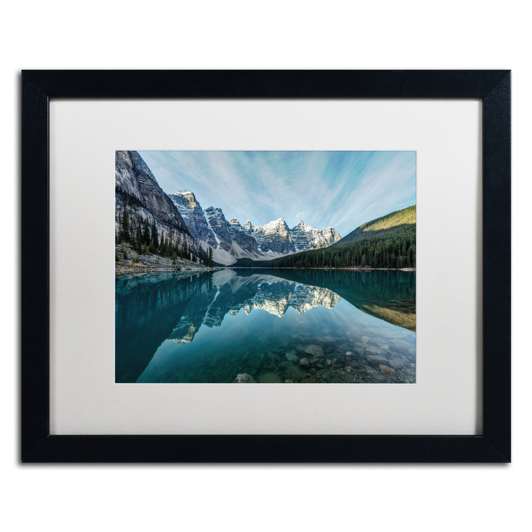 Pierre Leclerc Moraine Lake Reflection Black Wooden Framed Art 18 x 22 Inches Image 1