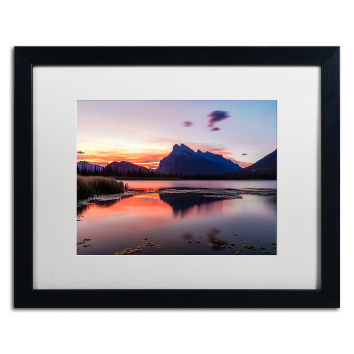 Pierre Leclerc Vermilion Lakes Sunrise Black Wooden Framed Art 18 x 22 Inches Image 1