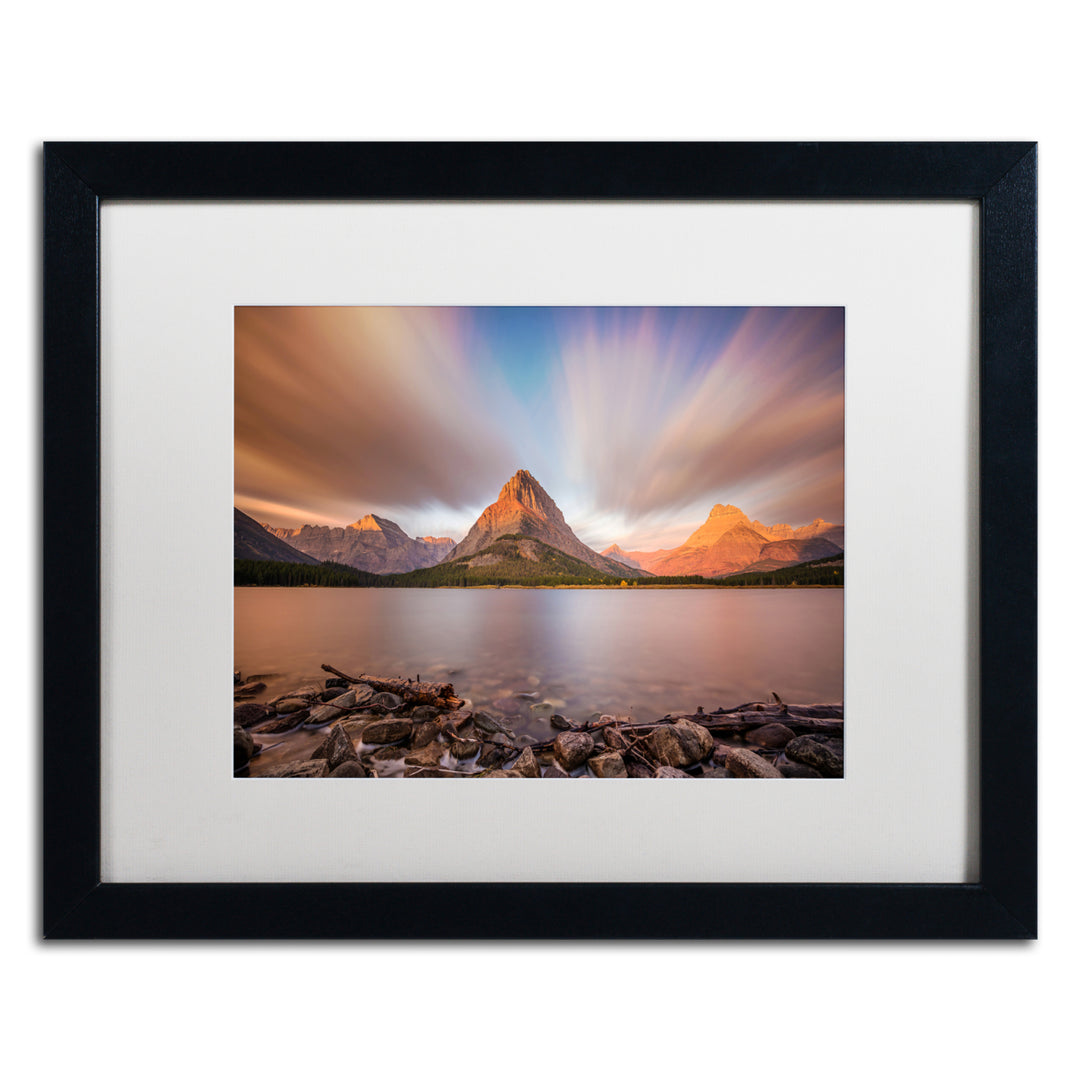 Pierre Leclerc Mount Grinnell Sunrise Black Wooden Framed Art 18 x 22 Inches Image 1