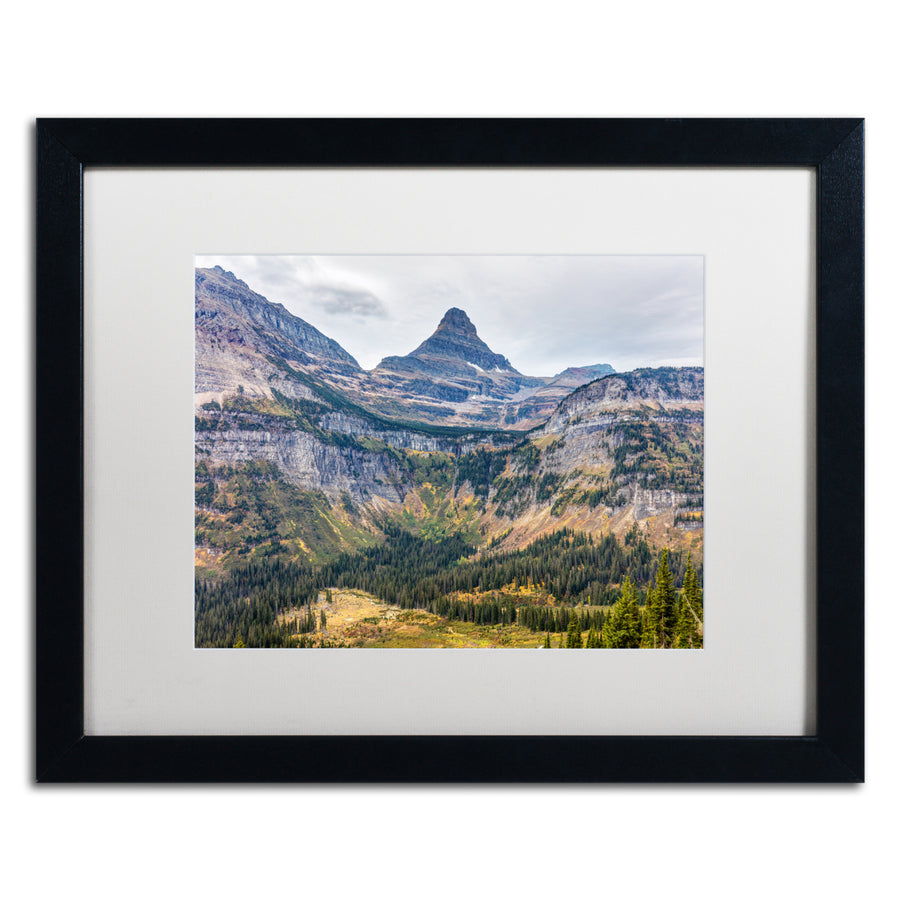 Pierre Leclerc Glacier National Park in Autumn Black Wooden Framed Art 18 x 22 Inches Image 1