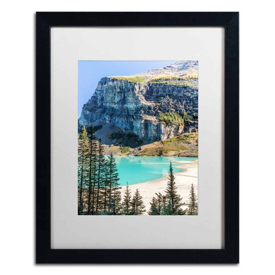 Pierre Leclerc Lake Louise Beach Black Wooden Framed Art 18 x 22 Inches Image 1