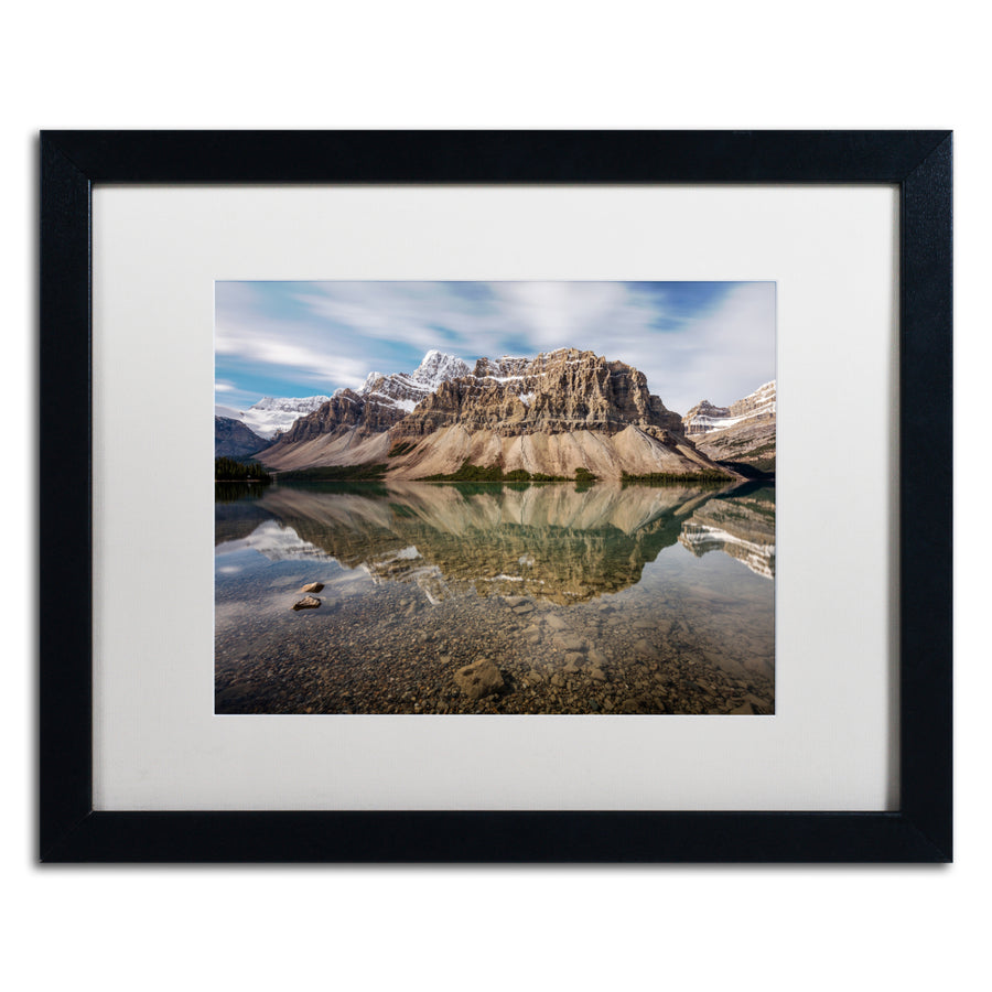 Pierre Leclerc Mount Crowfoot Reflection Black Wooden Framed Art 18 x 22 Inches Image 1