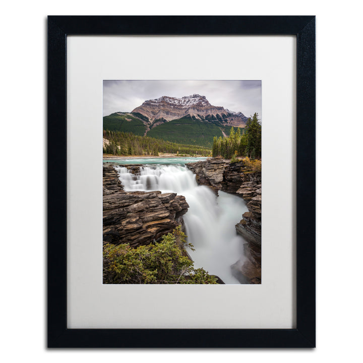 Pierre Leclerc Athabasca Falls Black Wooden Framed Art 18 x 22 Inches Image 1