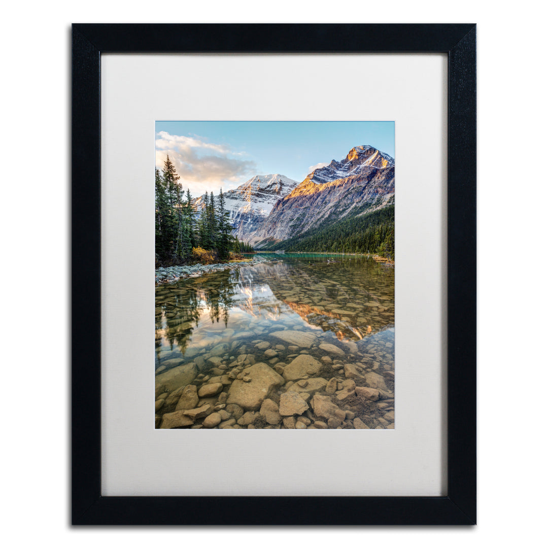 Pierre Leclerc Mount Edith Cavell Sunrise Black Wooden Framed Art 18 x 22 Inches Image 1