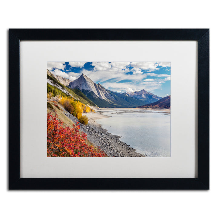 Pierre Leclerc Autumn at Medicine Lake Black Wooden Framed Art 18 x 22 Inches Image 1