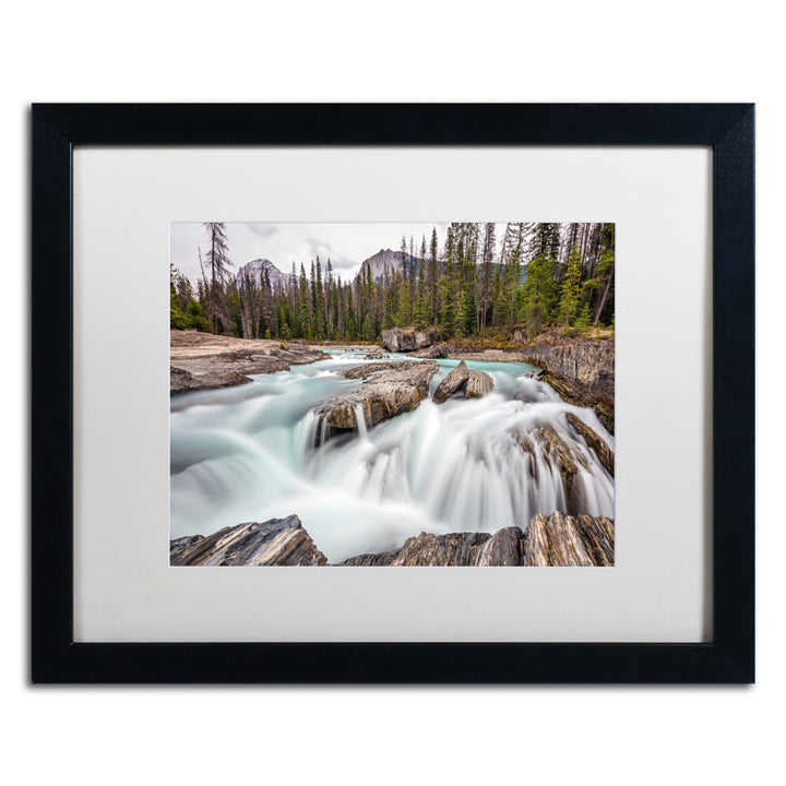 Pierre Leclerc Kicking Horse Cascades Black Wooden Framed Art 18 x 22 Inches Image 1