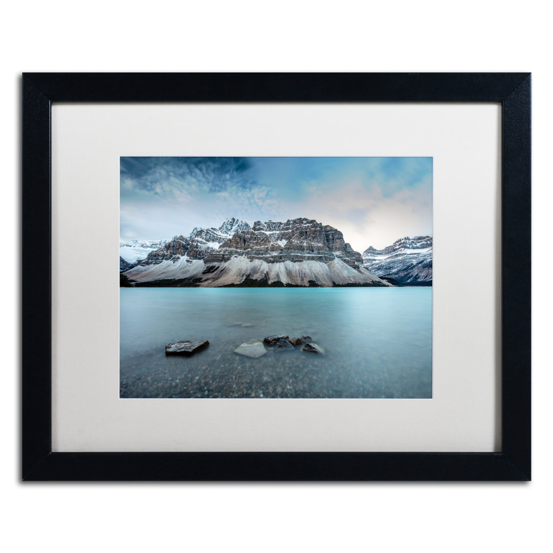 Pierre Leclerc Icy Blue Bow Lake Black Wooden Framed Art 18 x 22 Inches Image 1