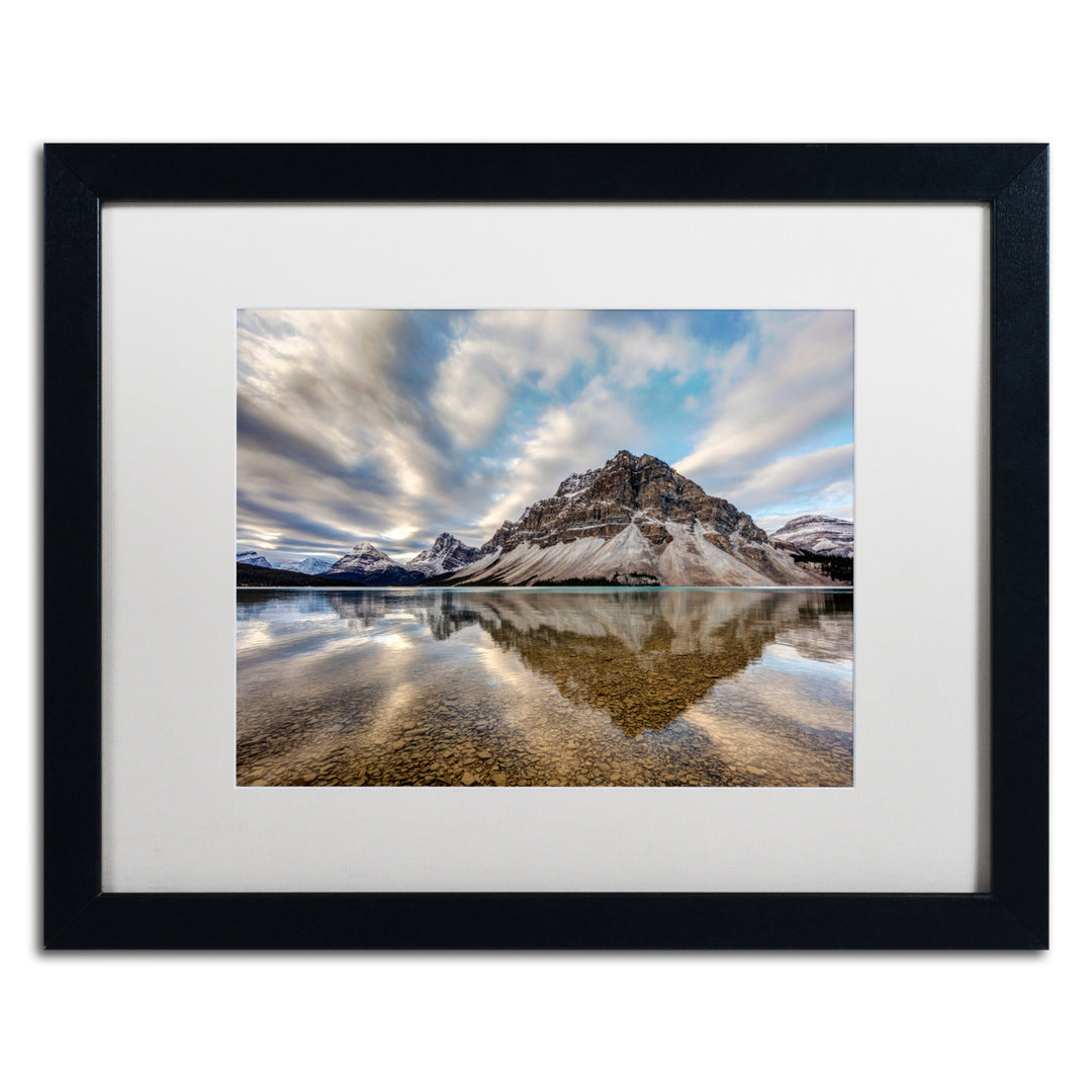 Pierre Leclerc Bow Lake Reflection Black Wooden Framed Art 18 x 22 Inches Image 1