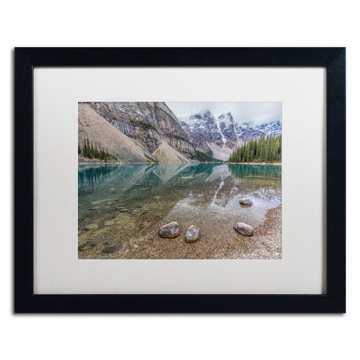 Pierre Leclerc Calm Moraine Lake Black Wooden Framed Art 18 x 22 Inches Image 1