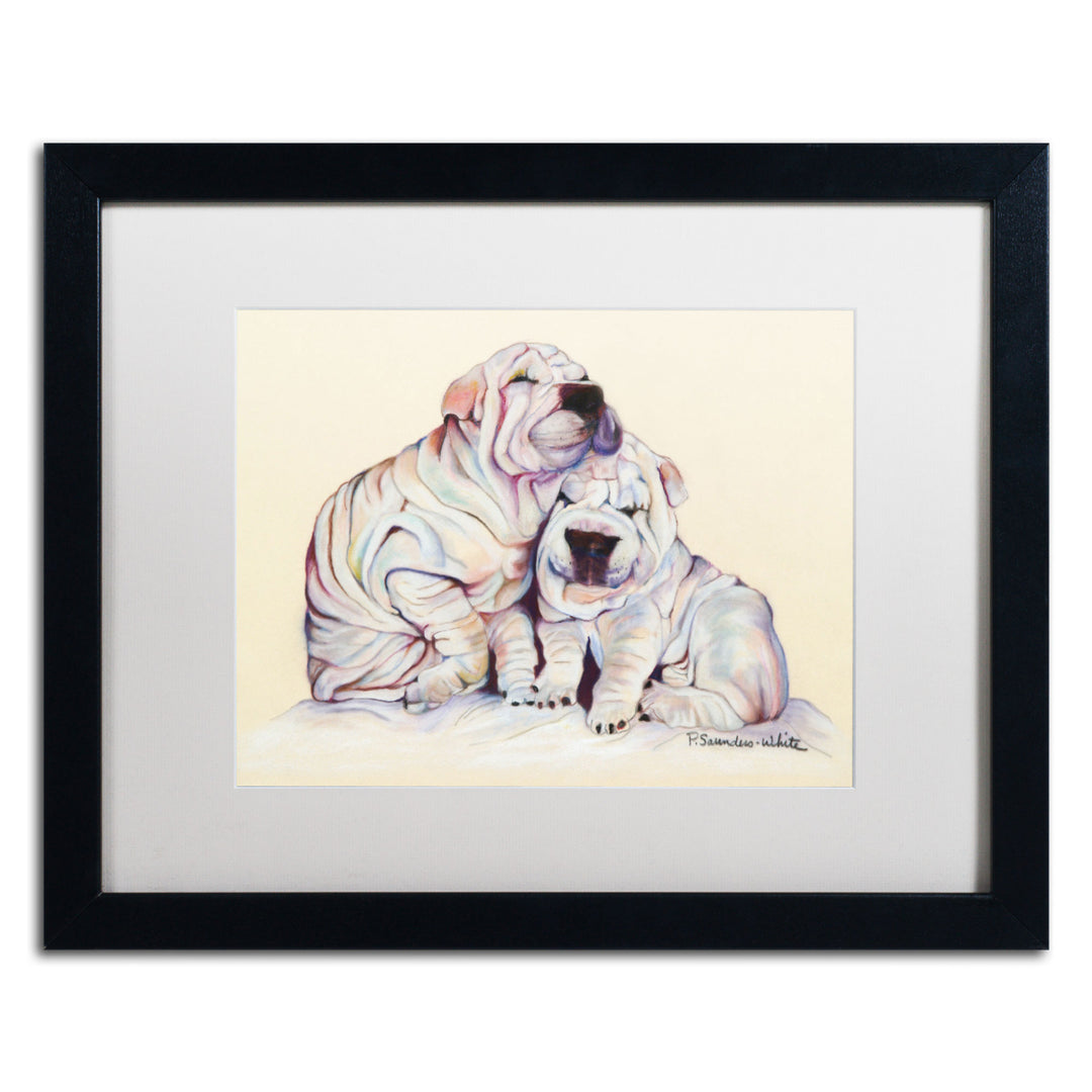 Pat Saunders-White Snuggles Black Wooden Framed Art 18 x 22 Inches Image 1