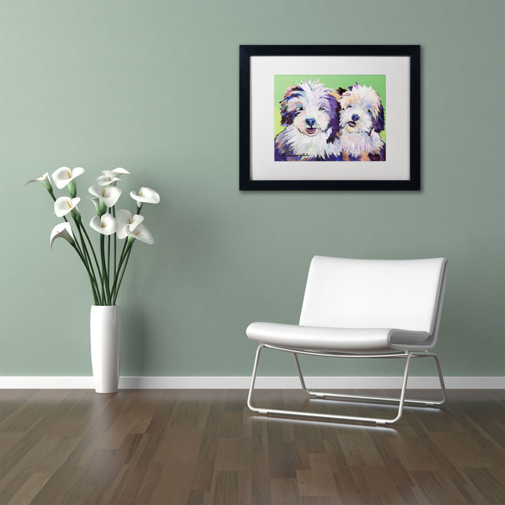 Pat Saunders-White Litter Mates Black Wooden Framed Art 18 x 22 Inches Image 2