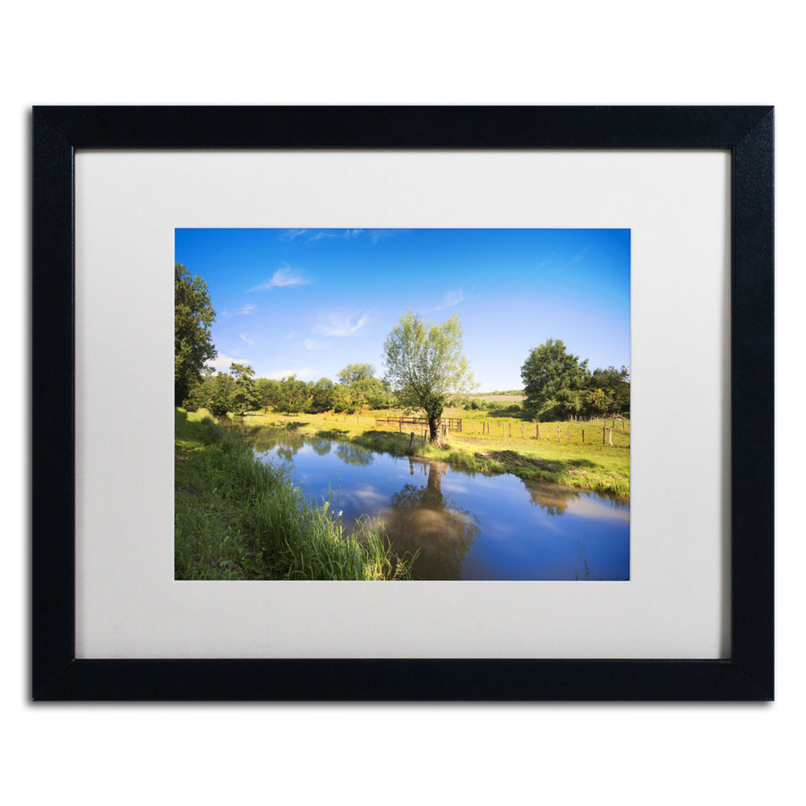 Philippe Sainte-Laudy Blue Brook Black Wooden Framed Art 18 x 22 Inches Image 1