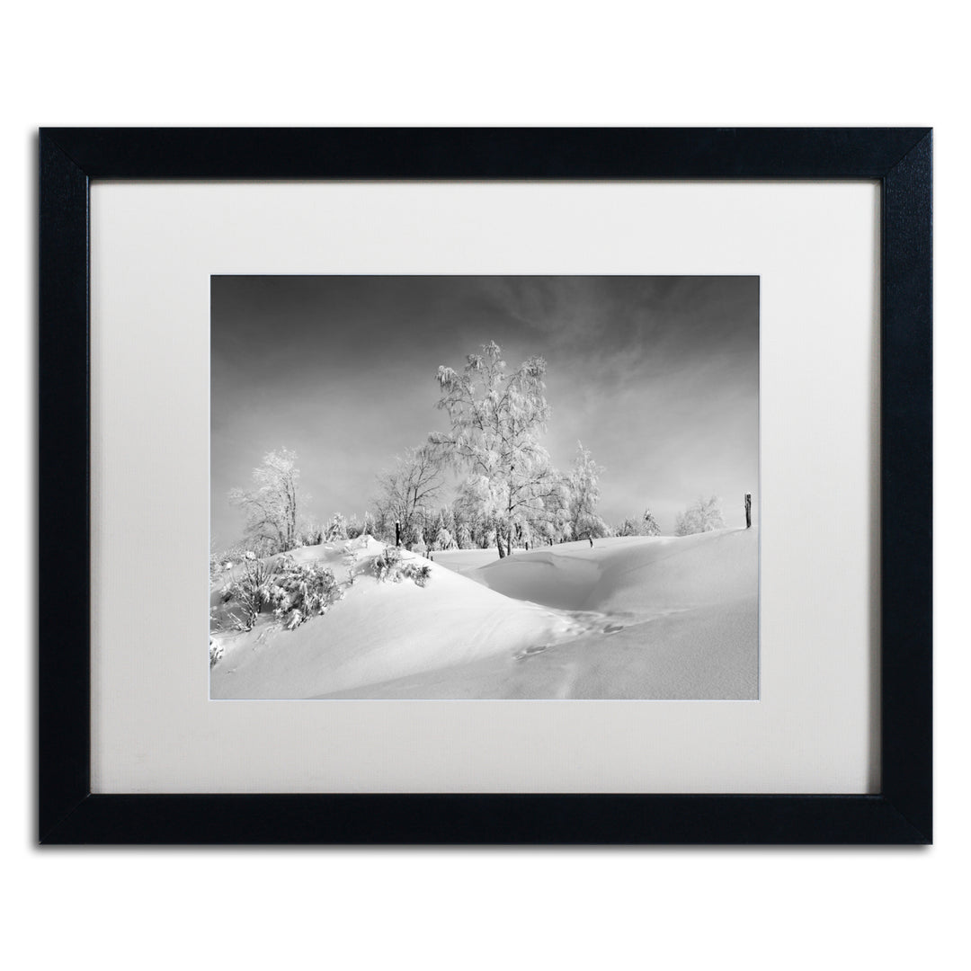 Philippe Sainte-Laudy Dressed For Winter BandW Black Wooden Framed Art 18 x 22 Inches Image 1