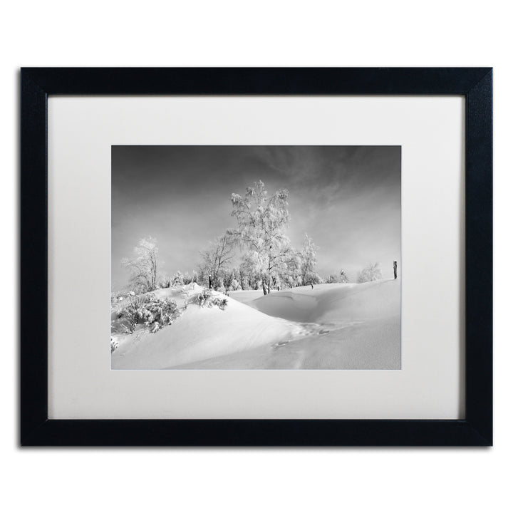 Philippe Sainte-Laudy Dressed For Winter BandW Black Wooden Framed Art 18 x 22 Inches Image 1