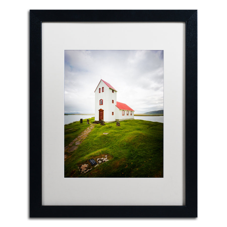 Philippe Sainte-Laudy Icelandic Church Black Wooden Framed Art 18 x 22 Inches Image 1