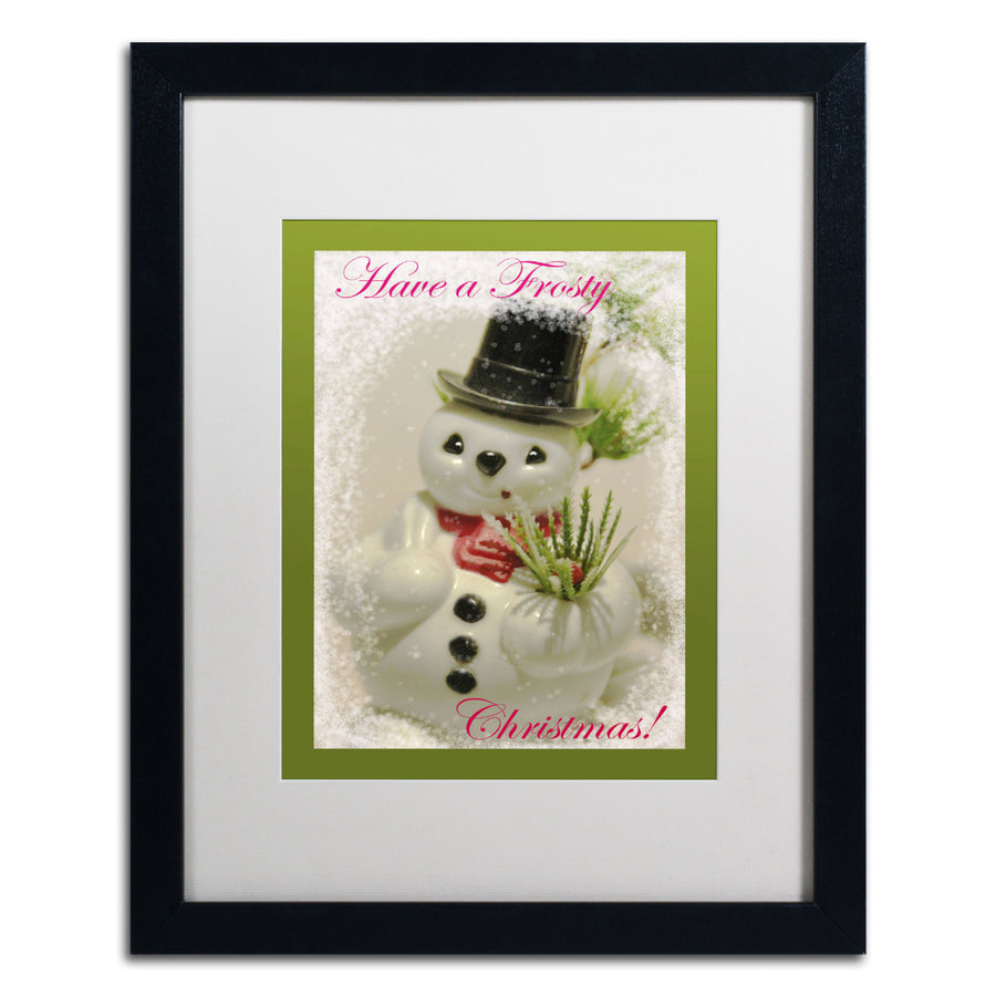 Patty Tuggle Snowman Black Wooden Framed Art 18 x 22 Inches Image 1