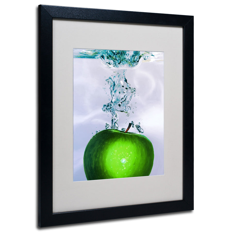 Roderick Stevens Apple Splash II Black Wooden Framed Art 18 x 22 Inches Image 1