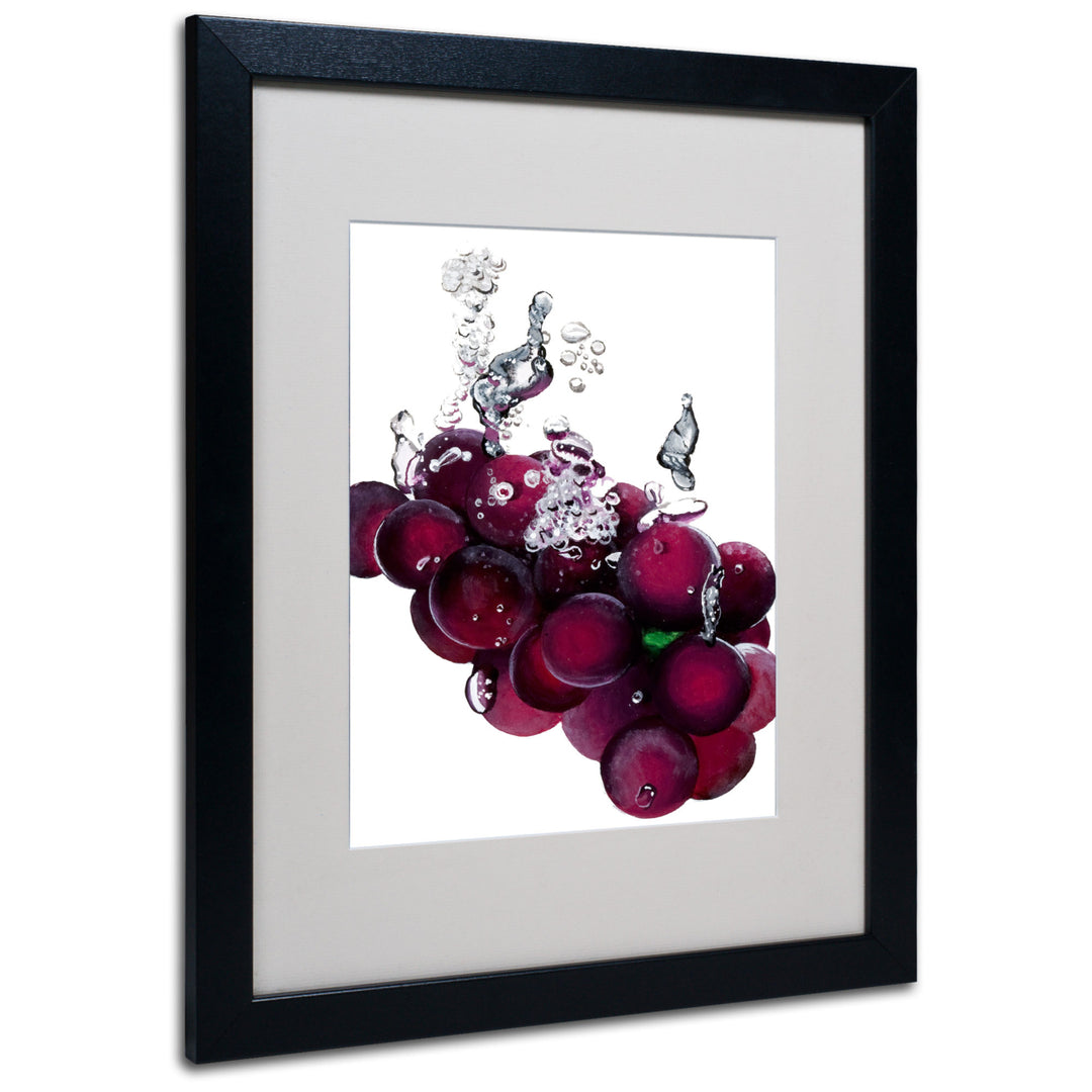 Roderick Stevens Grapes Splash II Black Wooden Framed Art 18 x 22 Inches Image 1