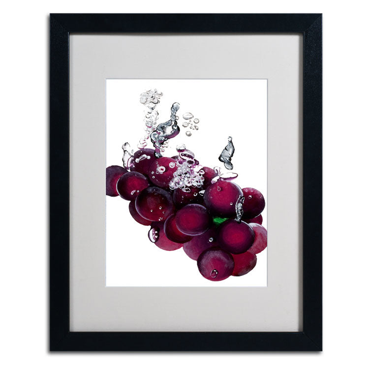 Roderick Stevens Grapes Splash II Black Wooden Framed Art 18 x 22 Inches Image 2