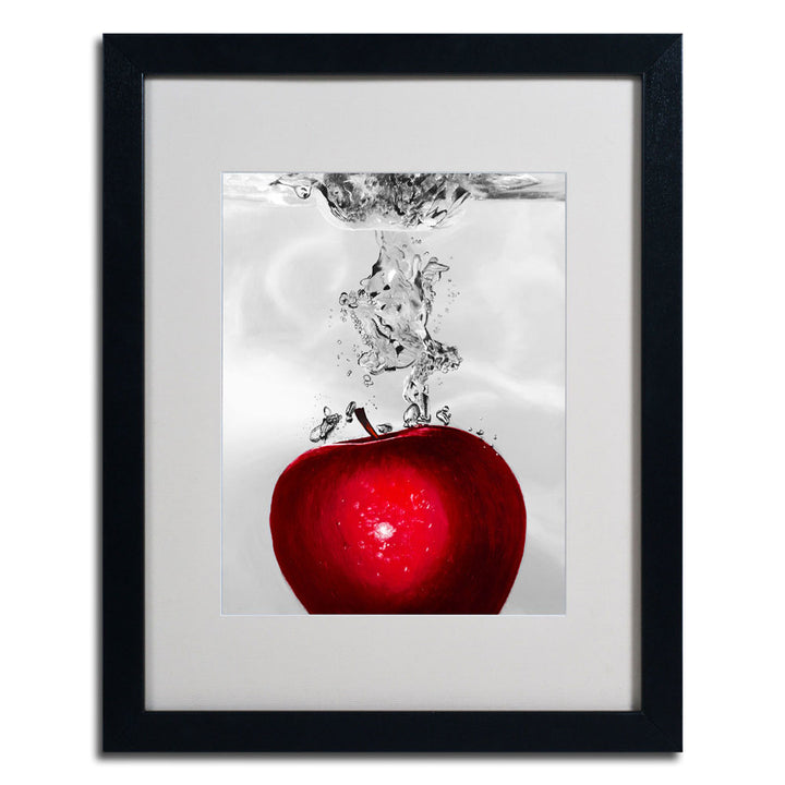 Roderick Stevens Red Apple Splash Black Wooden Framed Art 18 x 22 Inches Image 3