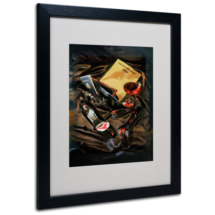 Roderick Stevens Her Eyes Only Black Wooden Framed Art 18 x 22 Inches Image 1