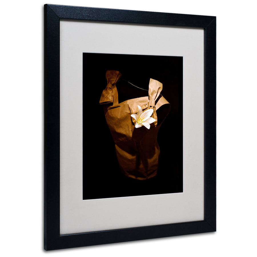 Roderick Stevens White Flower Black Wooden Framed Art 18 x 22 Inches Image 1