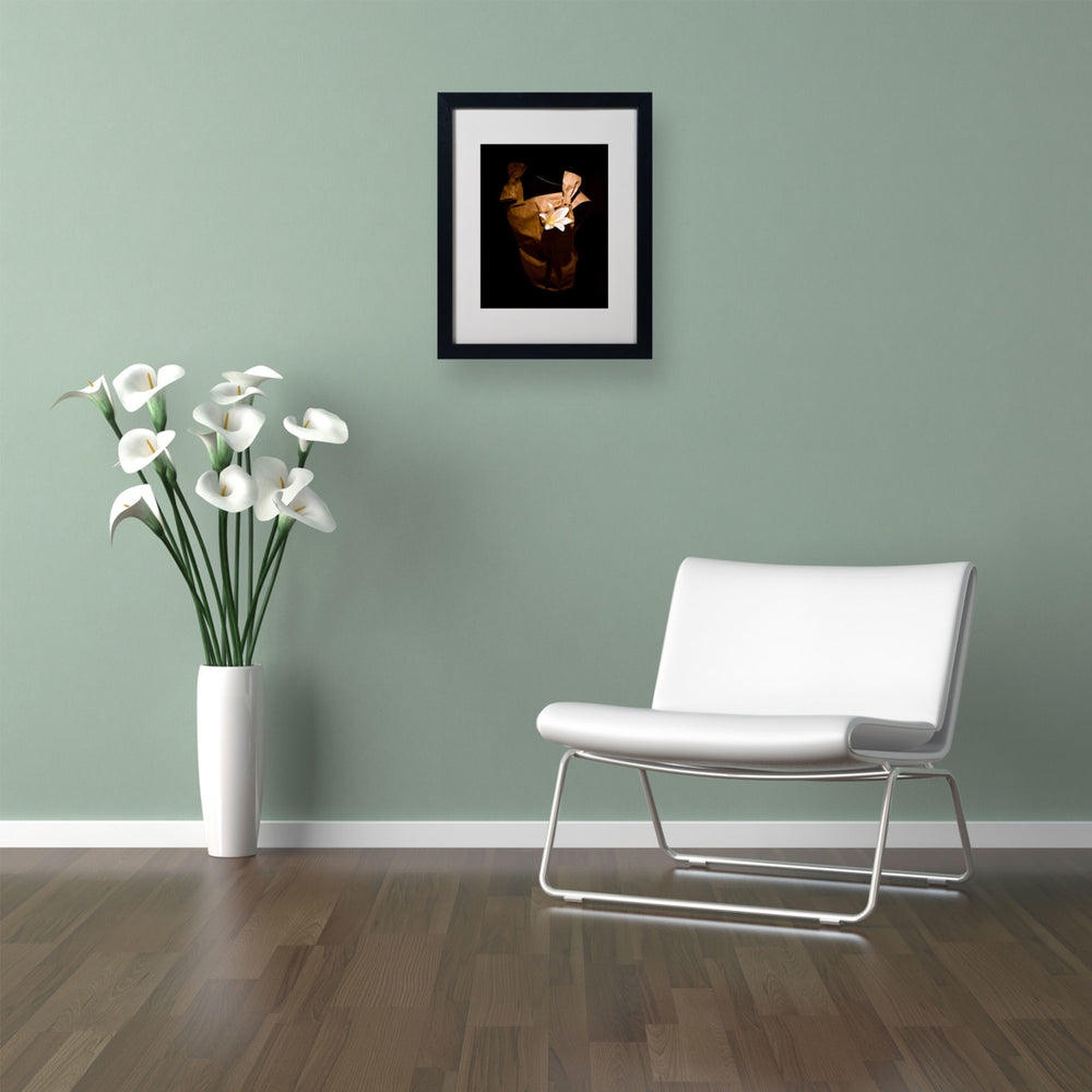 Roderick Stevens White Flower Black Wooden Framed Art 18 x 22 Inches Image 2