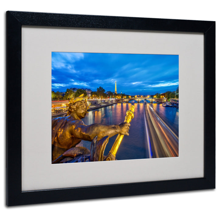 Mathieu Rivrin Alexander Bridge Paris Black Wooden Framed Art 18 x 22 Inches Image 1