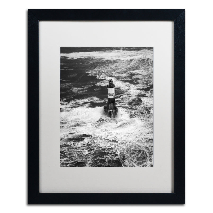 Mathieu Rivrin Armen Lighthouse Against Ruzica Black Wooden Framed Art 18 x 22 Inches Image 1