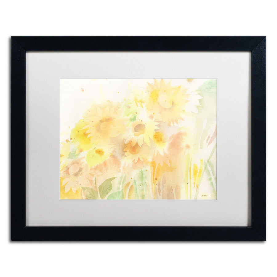 Sheila Golden Amid Sunflowers Black Wooden Framed Art 18 x 22 Inches Image 1