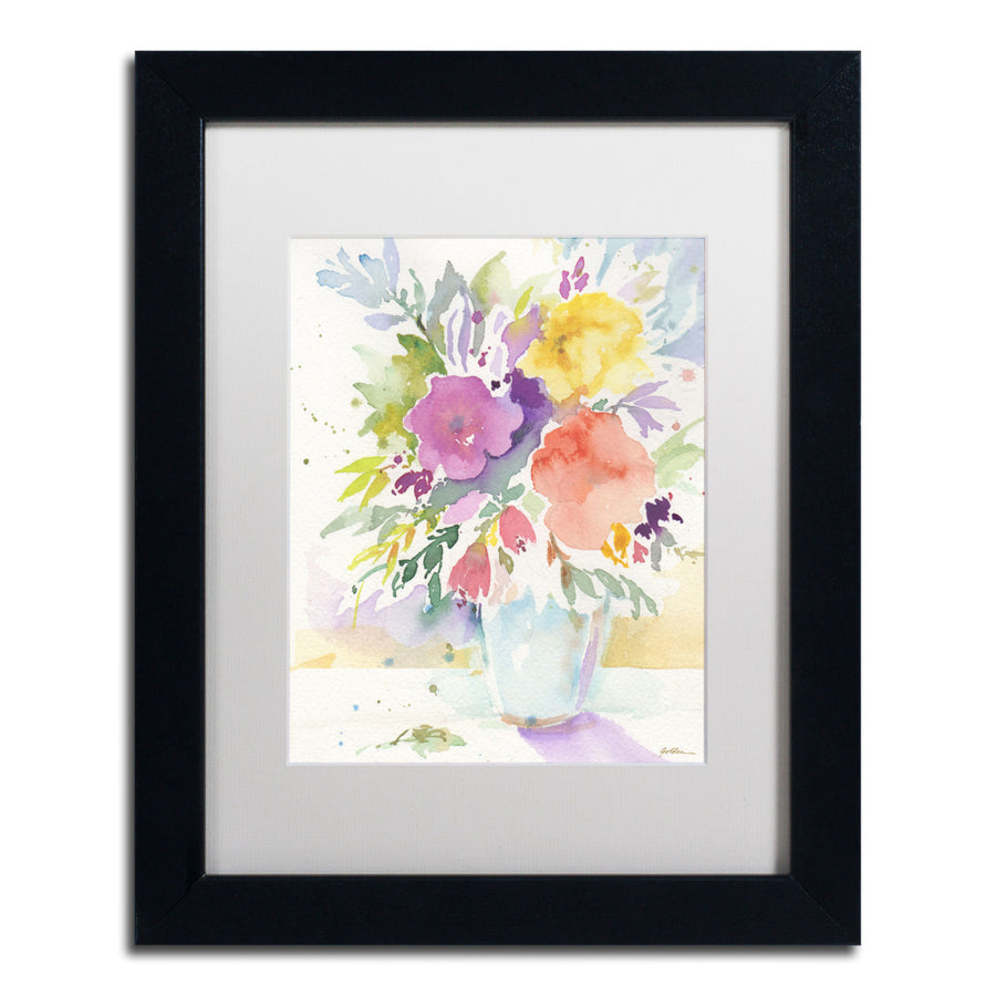 Sheila Golden Vase with Bright Blooms Black Wooden Framed Art 18 x 22 Inches Image 1