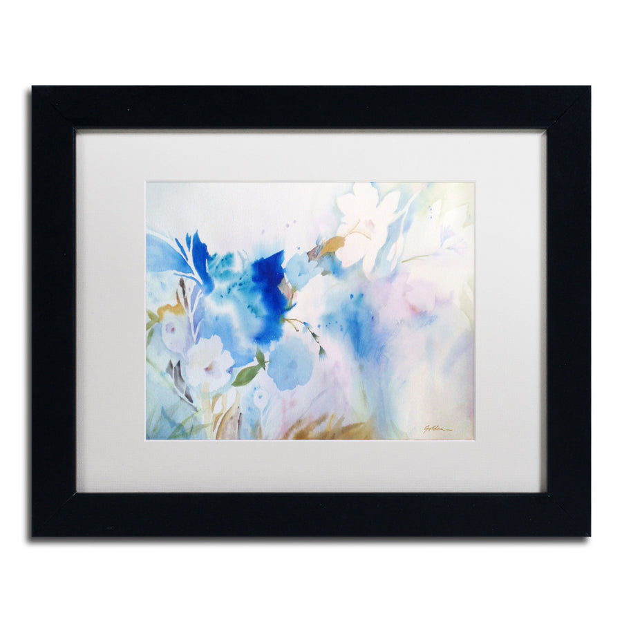 Sheila Golden Blue Whispers Black Wooden Framed Art 18 x 22 Inches Image 1