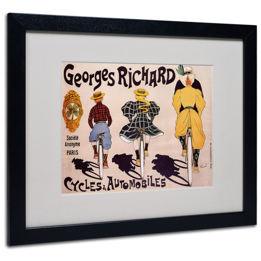 Georges Richard Cycles and Automobiles Black Wooden Framed Art 18 x 22 Inches Image 1