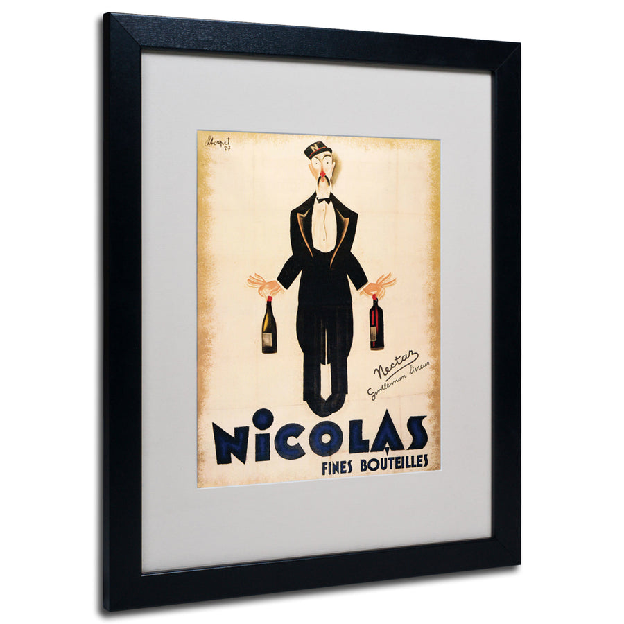 Nicolas Fines Bouteilles Black Wooden Framed Art 18 x 22 Inches Image 1