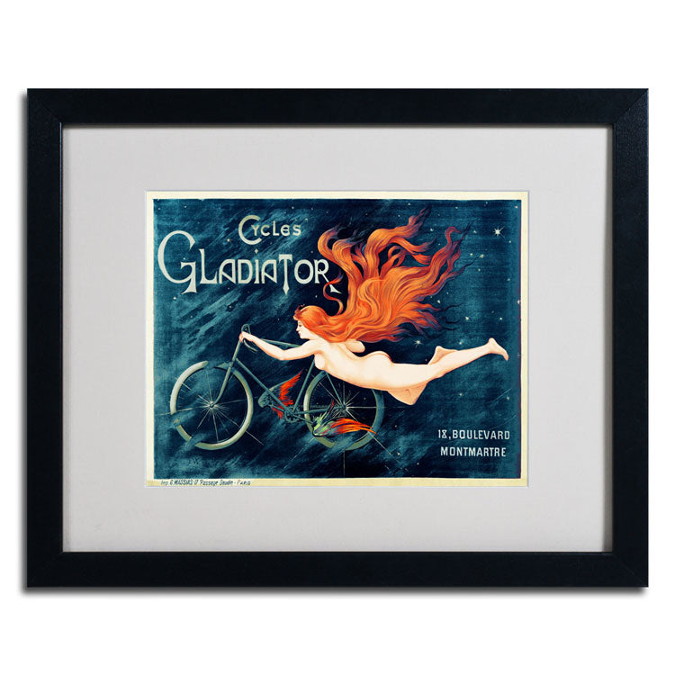Georges Massias Cycles Gladiator Black Wooden Framed Art 18 x 22 Inches Image 2