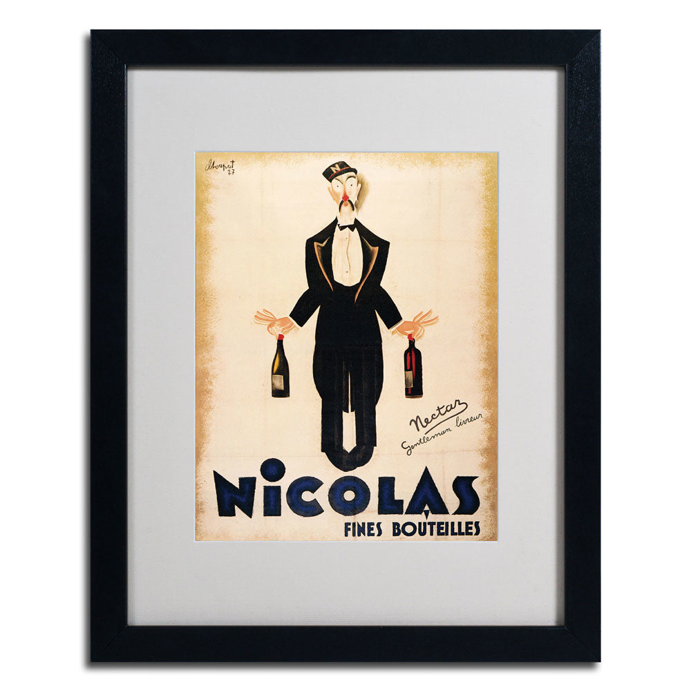 Nicolas Fines Bouteilles Black Wooden Framed Art 18 x 22 Inches Image 3