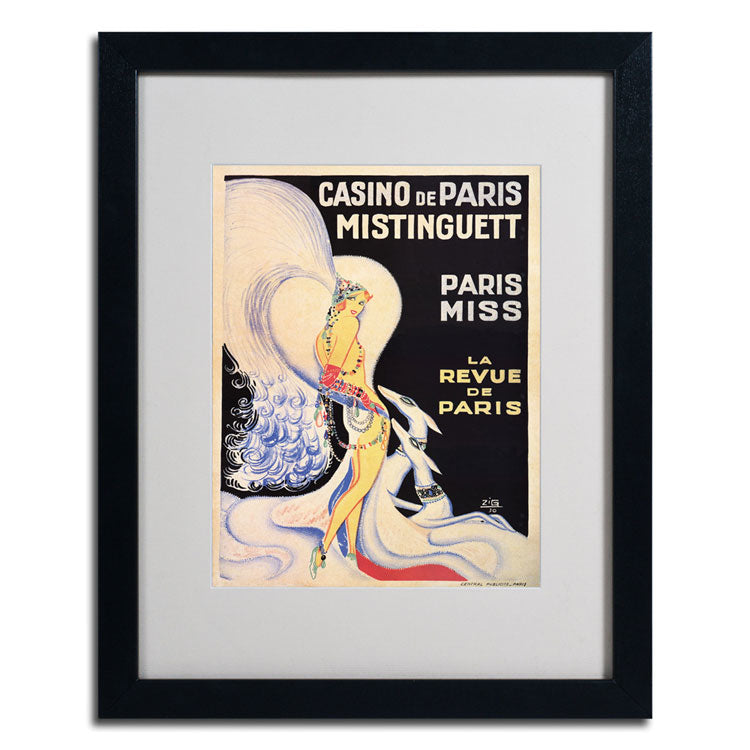 Casino de Paris Mistinguett Black Wooden Framed Art 18 x 22 Inches Image 2