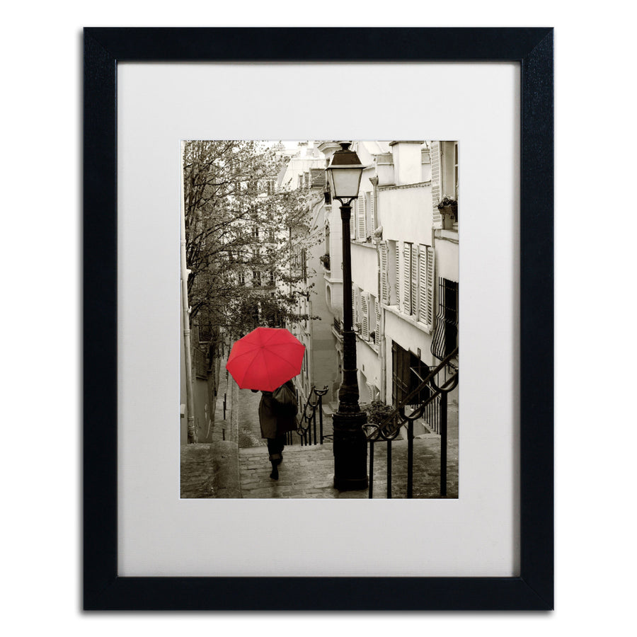 Sue Schlabach Paris Stroll II Black Wooden Framed Art 18 x 22 Inches Image 1