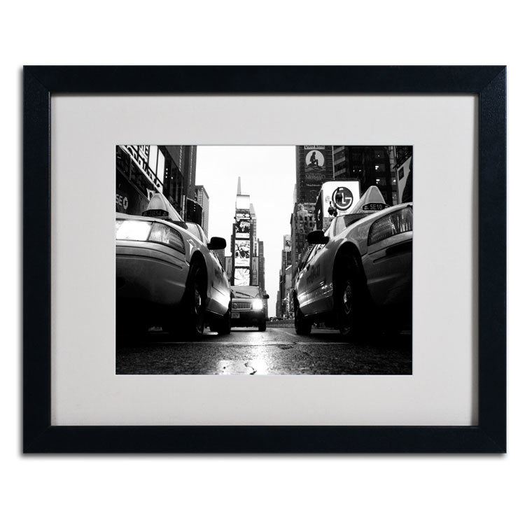 Yale Gurney Broadway Taxis Black Wooden Framed Art 18 x 22 Inches Image 2