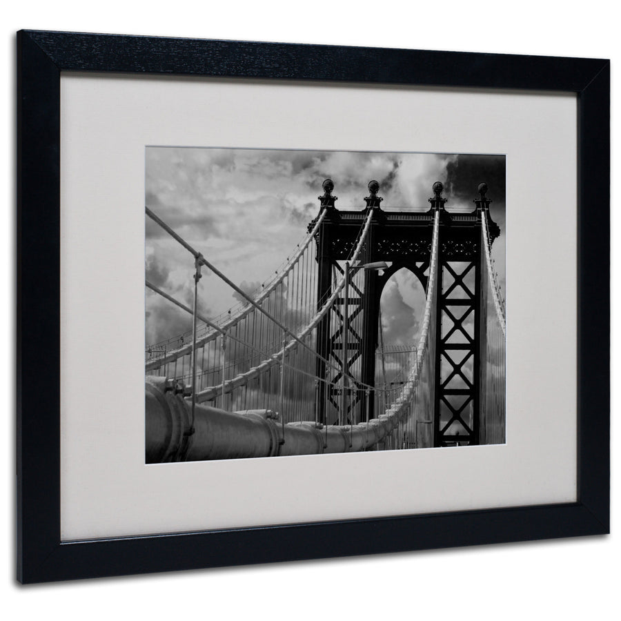 Yale Gurney Manhattan Bridge Black Wooden Framed Art 18 x 22 Inches Image 1