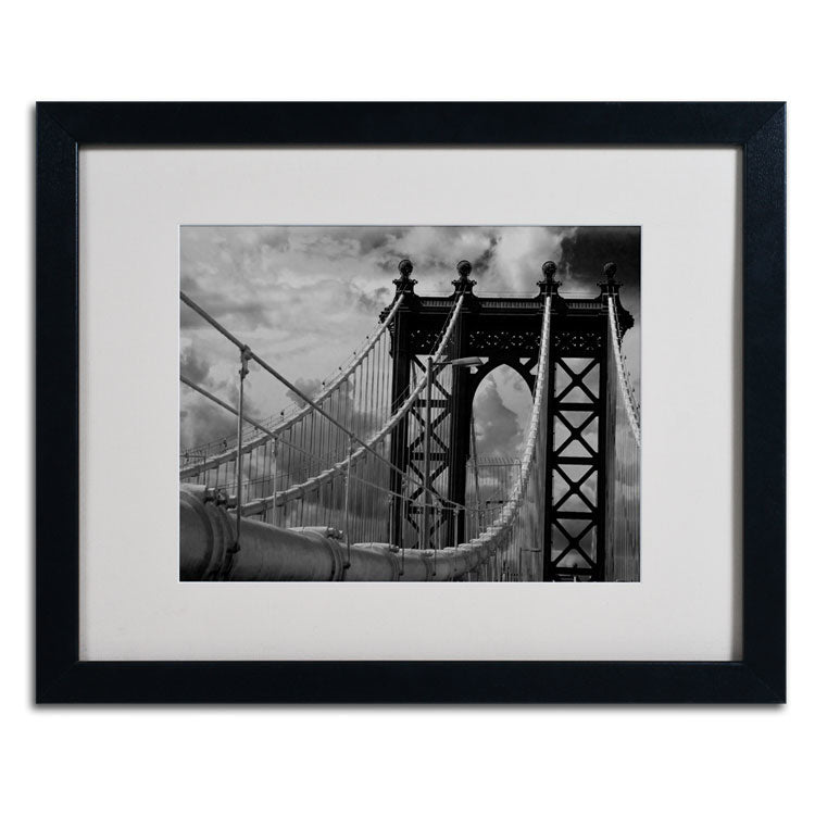 Yale Gurney Manhattan Bridge Black Wooden Framed Art 18 x 22 Inches Image 2