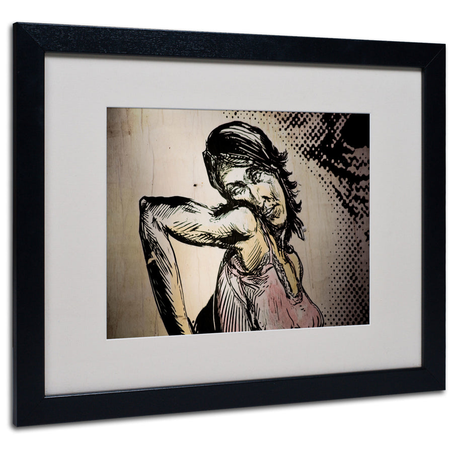 Yale Gurney Elbow Up Pop Art Black Wooden Framed Art 18 x 22 Inches Image 1