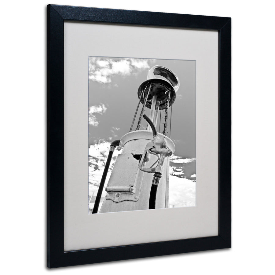 Yale Gurney Gas Pump Black Wooden Framed Art 18 x 22 Inches Image 1