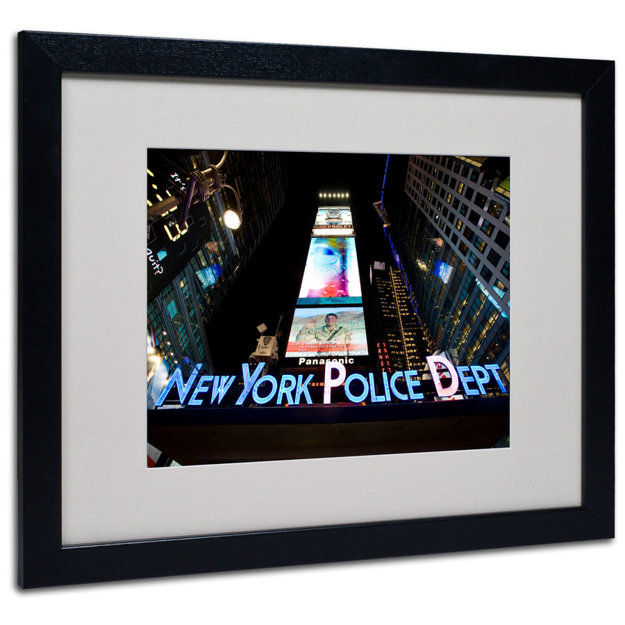 Yale Gurney NYPD In Blue Neon Black Wooden Framed Art 18 x 22 Inches Image 1
