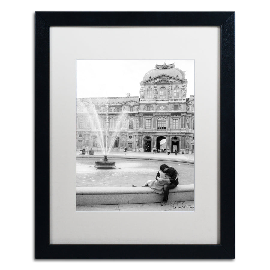 Yale Gurney Paris Kiss Black Wooden Framed Art 18 x 22 Inches Image 1