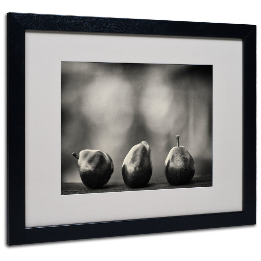 Geoffrey Ansel Agrons Three Red Pears Black Wooden Framed Art 18 x 22 Inches Image 1