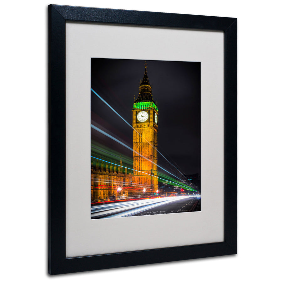 Giuseppe Torre Streams Over Westminster Black Wooden Framed Art 18 x 22 Inches Image 1