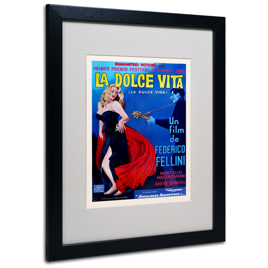 Vintage Apple Collection La Dolce Vita Black Wooden Framed Art 18 x 22 Inches Image 1