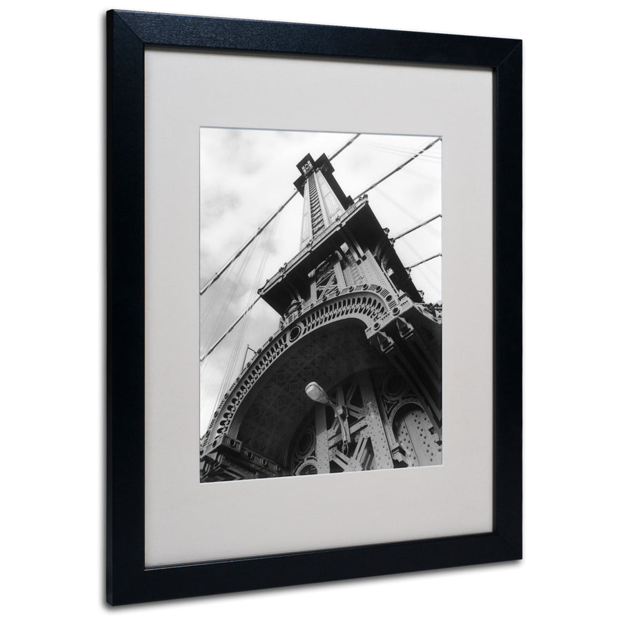 Chris Bliss Manhattan Bridge Detail Black Wooden Framed Art 18 x 22 Inches Image 1